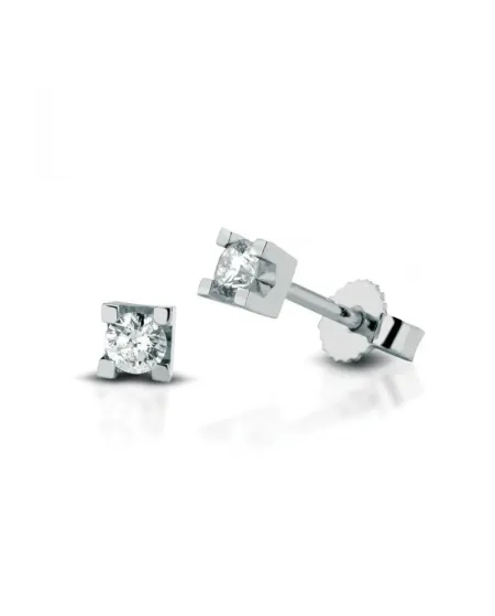 Orecchini a Lobo Coscia Le Lune Diamonds in Oro Bianco con Diamanti 0,16 ct