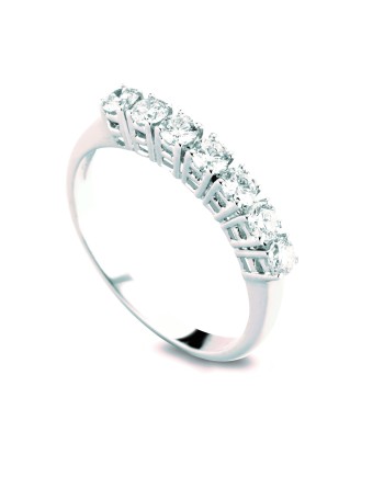 Anello Coscia Le Lune Diamonds in Oro Bianco con 7 Diamanti 0,35 ct