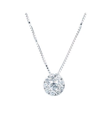 Coscia Magic Le Lune Diamonds Necklace in White Gold with Pendant and 0.18 ct Diamonds