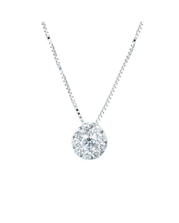 Coscia Magic Le Lune Diamonds Necklace in White Gold with Pendant and 0.18 ct Diamonds