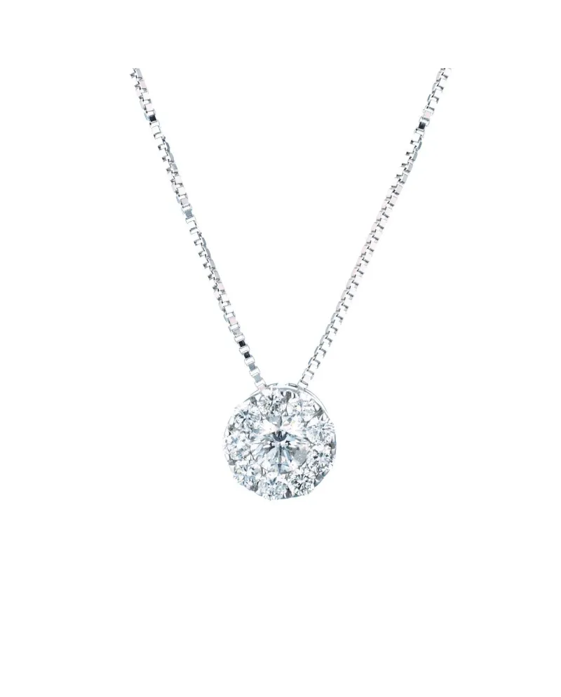 Collana Coscia Magic Le Lune Diamonds in Oro Bianco con Pendente e Diamanti 0,18 ct