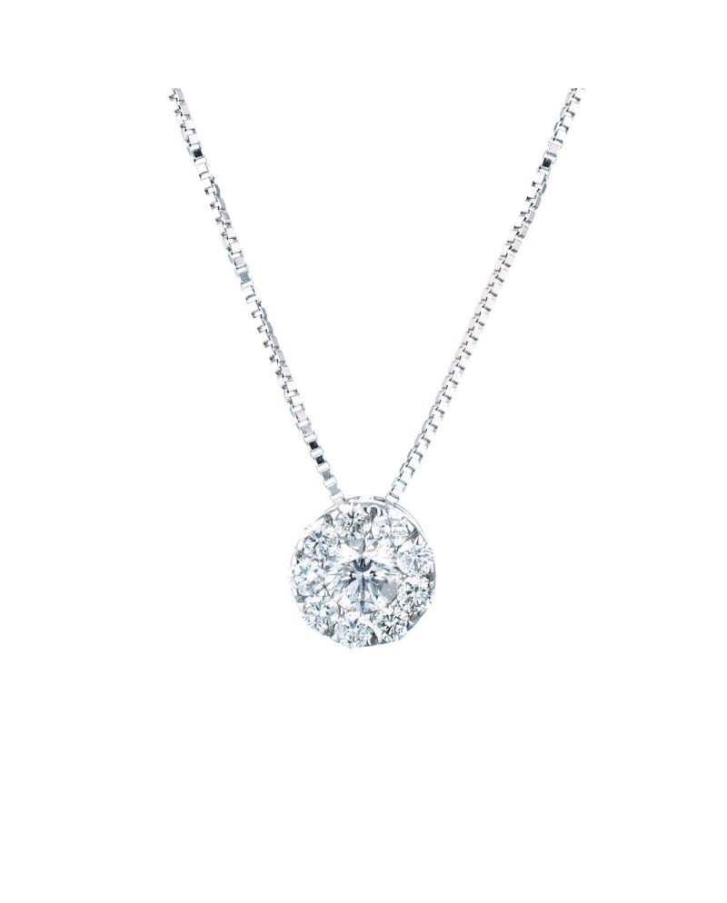 Collier Coscia Magic Le Lune Diamonds en or blanc avec pendentif et diamants de 0,18 ct