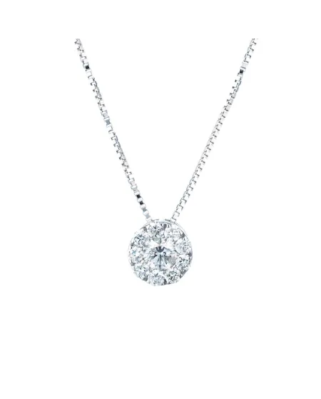 Collier Coscia Magic Le Lune Diamonds en or blanc avec pendentif et diamants de 0,18 ct