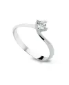 Bague solitaire Coscia en or blanc Le Lune Diamonds avec diamant de 0,07 ct