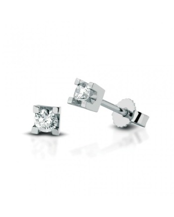 Orecchini a Lobo Coscia Le Lune Diamonds in Oro Bianco con Diamanti 0,20 ct