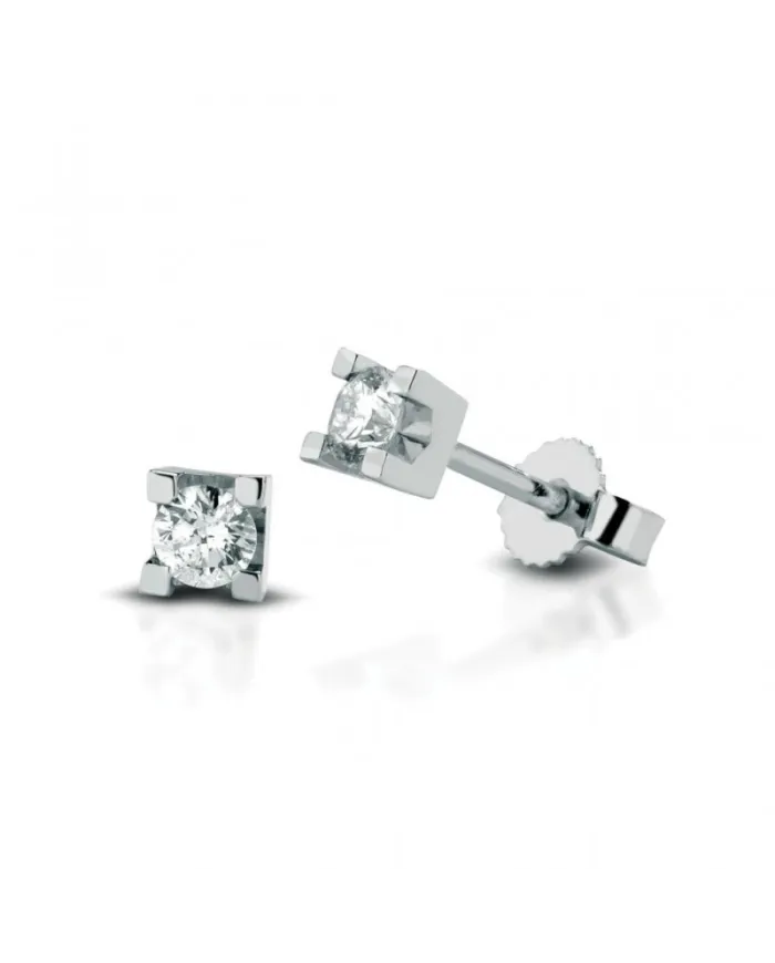 Orecchini a Lobo Coscia Le Lune Diamonds in Oro Bianco con Diamanti 0,20 ct