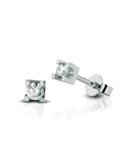 Orecchini a Lobo Coscia Le Lune Diamonds in Oro Bianco con Diamanti 0,20 ct