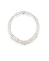 Collana Coscia Le Lune Classic con 2 Fili di Perle e Chiusura in Oro Bianco