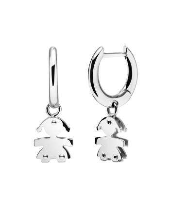 Orecchini Pendenti Le Bebè I Classici in Oro Bianco con Bimba