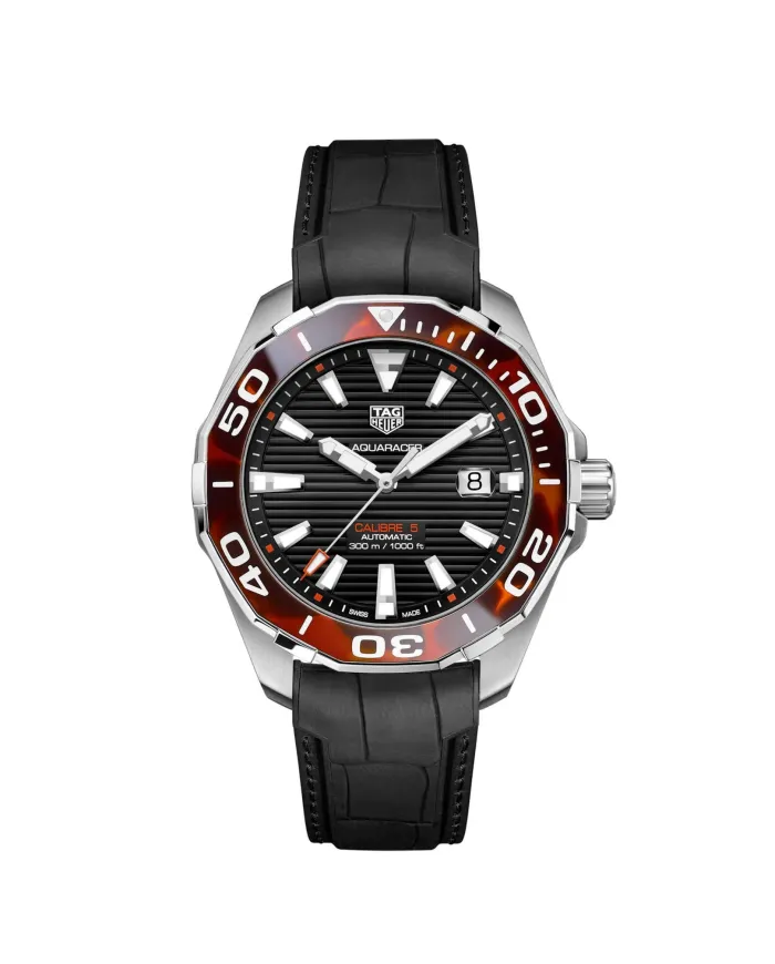 Orologio automatico Tag Heuer Aquaracer Calibre 5 quadrante nero