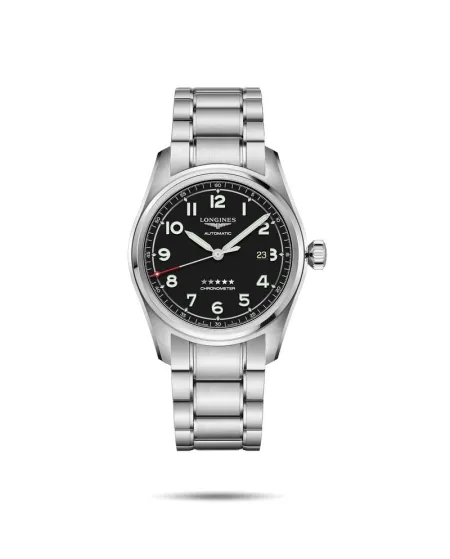 Orologio Longines Spirit con Quadrante Nero e Bracciale in Acciaio