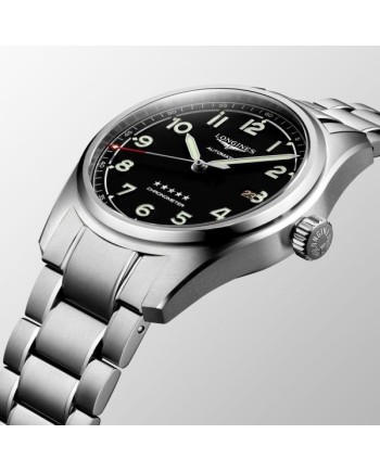 Orologio Longines Spirit con Quadrante Nero e Bracciale in Acciaio