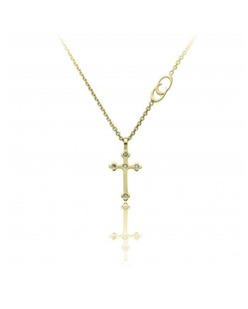 Chimento Tradition Gold Necklace with Sacred Images and Pendant in Yellow Gold and Diamonds