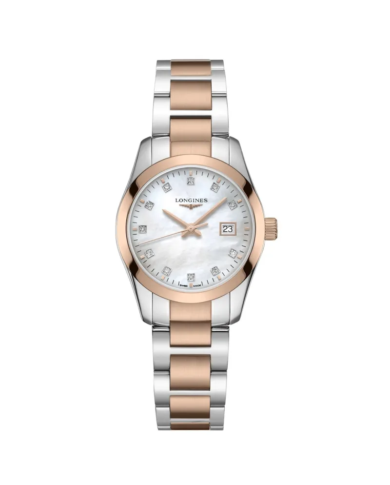Orologio da Donna Longines Conquest Classic con Diamanti, Quadrante in  Madreperla Bianca e Bracciale in Acciaio | Gioielleria Casella | Orologi al  quarzo