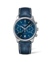 Orologio Cronografo Longines The Master Collection con Quadrante Blu e Cinturino in Pelle