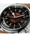 Orologio The Longines Legend Diver Watch con Cinturino in Pelle Marrone