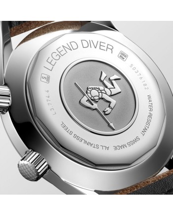 Orologio The Longines Legend Diver Watch con Cinturino in Pelle Marrone