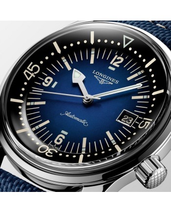 Orologio The Longines Legend Diver Watch con Cinturino in Tessuto Blu
