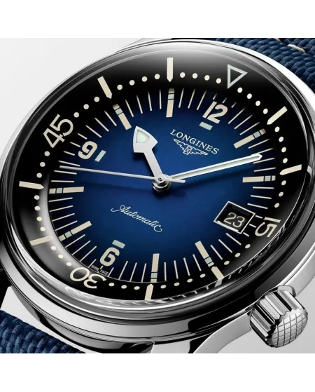 Orologio The Longines Legend Diver Watch con Cinturino in Tessuto Blu