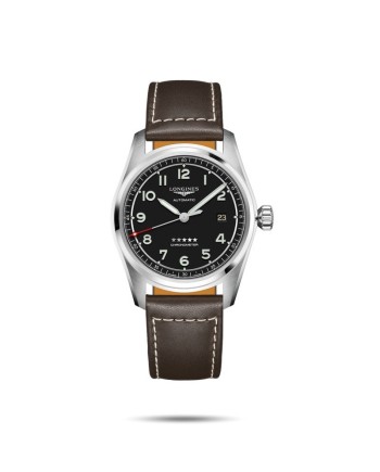 Orologio Longines Spirit con Quadrante Nero e Cinturino in Pelle