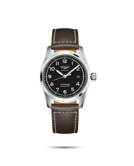 Orologio Longines Spirit con Quadrante Nero e Cinturino in Pelle