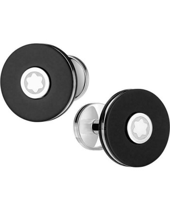 Gemelli Montblanc Pix in Acciaio Resina Nera