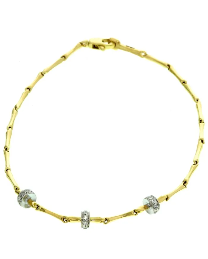 Bracciale Chimento Tradition Gold Bamboo Shine in Oro Giallo e Bianco