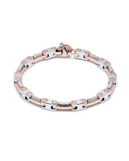 Bracciale da Uomo Barakà in Oro Bianco e Oro Rosa con Diamante