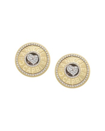 Orecchini a Lobo Chantecler Logo in Oro Giallo e Diamanti con Galletto