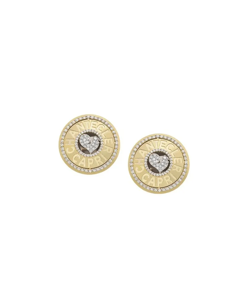 Orecchini a Lobo Chantecler Logo in Oro Giallo e Diamanti con Galletto Orecchini a Lobo Chantecler Logo in Oro Giallo e Diamanti con Galletto