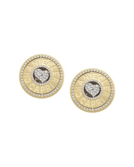 Orecchini a Lobo Chantecler Logo in Oro Giallo e Diamanti con Galletto