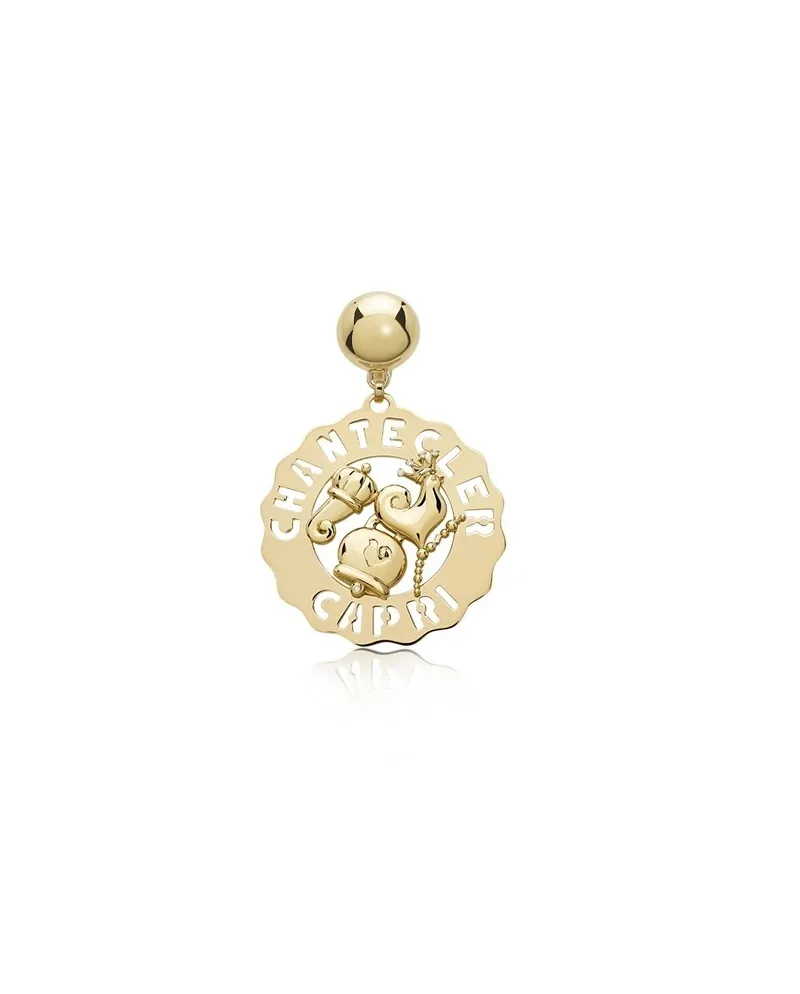 Mono Orecchino Chantecler Logo Grande in Oro Giallo e Diamanti Mono Orecchino Chantecler Logo Grande in Oro Giallo e Diamanti