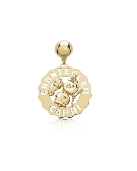Mono Orecchino Chantecler Logo Grande in Oro Giallo e Diamanti