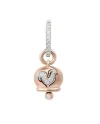 Mono Orecchino Chantecler Campanella Piccolo in Oro Rosa e Oro Bianco con Diamanti Bianchi