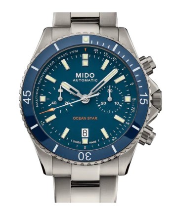 Cronografo Mido Ocean Star in Titanio con Quadrante Blu