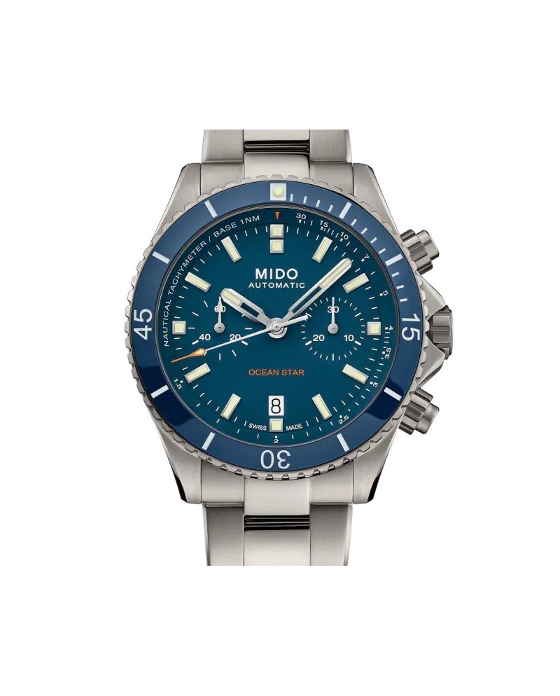 Cronografo Mido Ocean Star in Titanio con Quadrante Blu