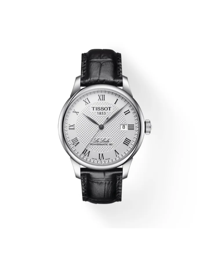 Orologio Tissot Le Locle Powermatic 80 con Quadrante Argento e Cinturino in Pelle