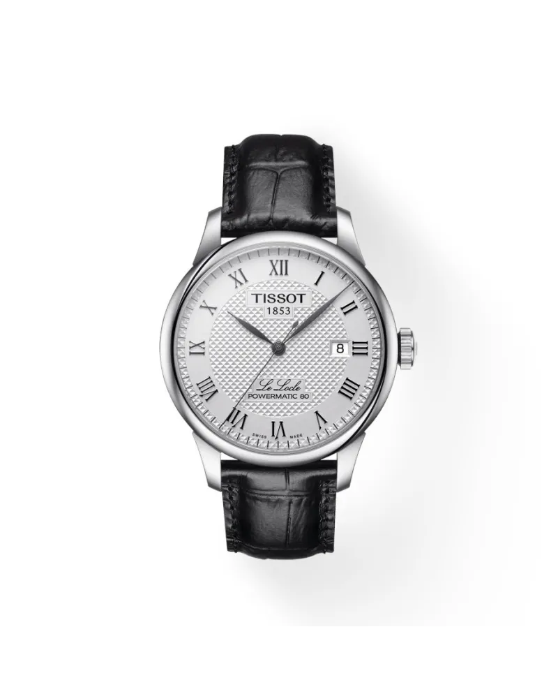 Orologio Tissot Le Locle Powermatic 80 con Quadrante Argento e Cinturino in Pelle