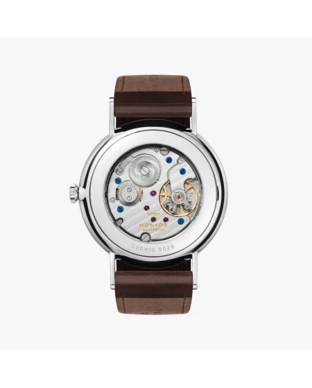Orologio Nomos Glashütte Ludwig 38 con Cinturino Marrone