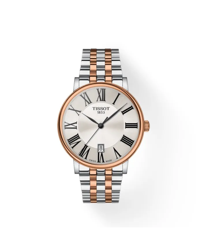 Orologio Tissot Carson Premium Pvd Oro Rosa con Quadrante Argento e Bracciale in Acciaio