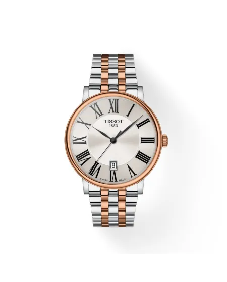 Orologio Tissot Carson Premium Pvd Oro Rosa con Quadrante Argento e Bracciale in Acciaio
