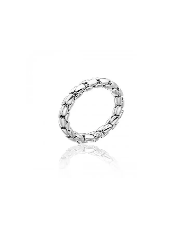 Chimento Stretch Spring Flexible Ring in White Gold