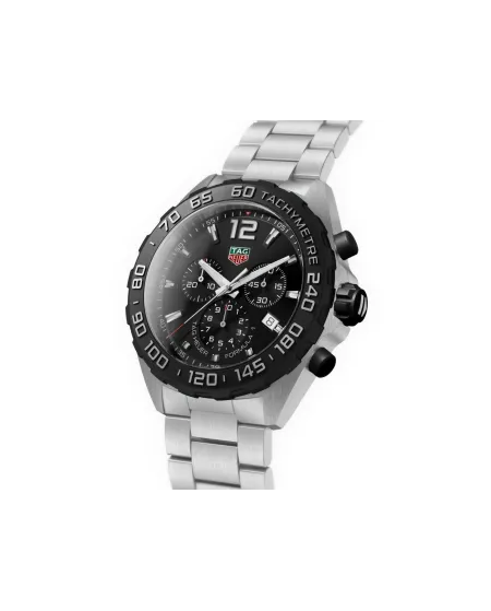 Cronografo Tag Heuer Formula 1 con Quadrante Nero e Bracciale in Acciaio