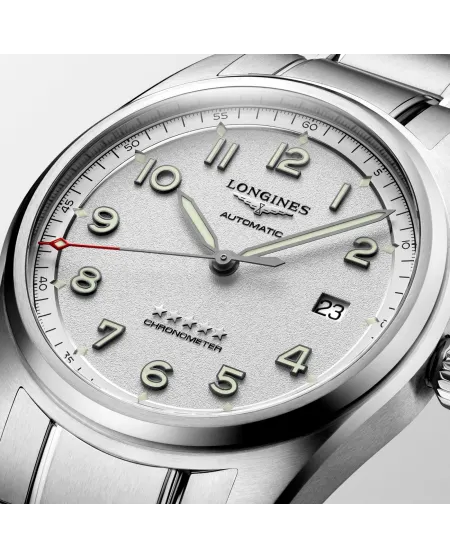 Orologio Longines Spirit con Quadrante Argento e Bracciale in Acciaio