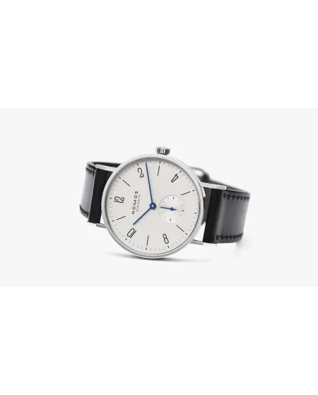 Orologio Nomos Glashütte Tangente 35 con Quadrante Argento e Cinturino in Pelle Nero