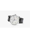 Orologio Nomos Glashütte Tangente 35 con Quadrante Argento e Cinturino in Pelle Nero