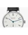 Orologio Nomos Glashütte Tangente 35 con Quadrante Argento e Cinturino in Pelle Nero
