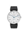 Orologio Nomos Glashütte Tangente 38 Datario con Quadrante Argento e Cinturino in Pelle Nero