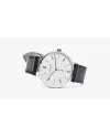 Orologio Nomos Glashütte Tangente 38 Datario con Quadrante Argento e Cinturino in Pelle Nero