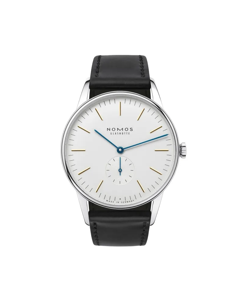Orologio Nomos Glashütte Orion 38 Bianco con Cinturino Nero